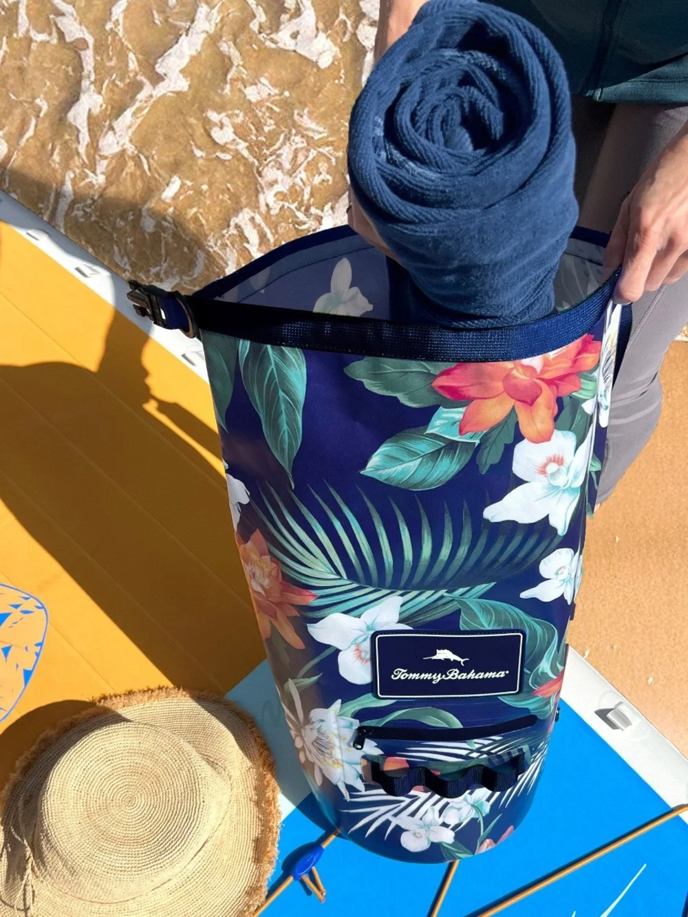 Tommy Bahama Navy Floral Waterproof Dry Bag